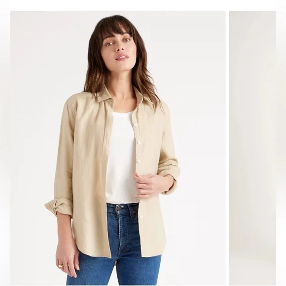 Quince Linen Shirt in Driftwood - Picture 1 of 6